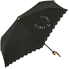 日傘 レディース 折りたたみ傘 カットワークレース UVカット because ミニ ブラック ビコーズ B-095340
