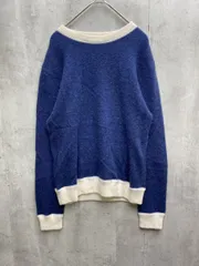 BROOKLYN ブルックリン 南青山 カシミヤ100% バイカラー ニット セーター size2/青 ◆■レディース