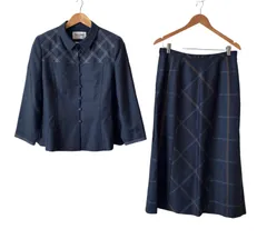  ROCHAS ロシャス　スカートセットアップ　レディース　ネイビー　ストライプ　サイズ13+【Z1747】