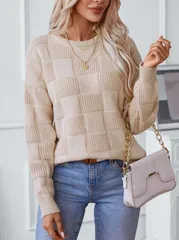 ニット トップス 即購入OK ニットセーター クルーネック 冬 レディース 長袖 ケーブル編み ゆったり 大きいサイズ プルオーバー ゆったり カジュアル 暖か 暖かい セーター