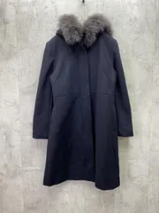 Swingle スウィングル ブルーフォックスファー ウール コート sizeS/濃紺 ◆■レディース