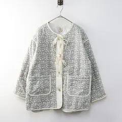 美品 サマンサモスモス Samansa Mos2 SM2 吸湿発熱 コーデュロイキルトジャケット F＼オフホワイト 花柄 フラワー【2400014799309】