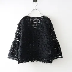 グレースコンチネンタル GRACE CONTINENTAL Diagram スターモチーフ レーストップス 36｜ブラック トップス 透かし【2400014800678】