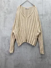 美品 ZARA ザラ オーバーサイズ ワイドリブ ショート丈 ニット セーター sizeUSA S/ベージュ ◆■レディース