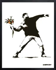 アートフレーム　バンクシー Banksy Molotov  バンクシー 花投げ パレスチナ バンクシー Flower Thrower Banksy History