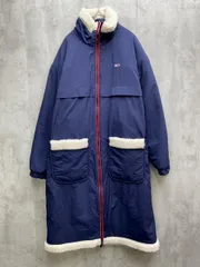 tommy jeans トミージーンズ リバーシブルシェルパ ボア ロングコート sizeS/白ｘ紺 ◆■メンズ