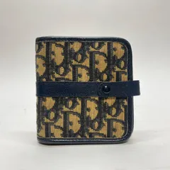 3490 良品 Christian Dior クリスチャンディオール 二つ折り財布 コンパクトウォレット トロッター 総柄 ヴィンテージ