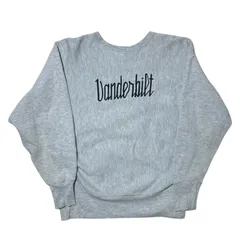 USA製 ヴィンテージ チャンピオン リバースウィーブ カレッジロゴ 刺繍ロゴ クルーネック ヴァンダービルド大学 ヴィンテージカレッジアイテム グレー系 L スウェット レディース ユニセックス メンズ 古着 長袖 CHM