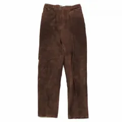 EXCLUSIVELY FOR YOU Lord & Taylor 本革 スエード レザー テーパードパンツ スラックス ジップフライ 10 ダークブラウン/9YBA10 レディース