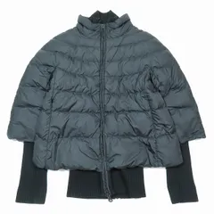 デュベティカ DUVETICA キャスリーン KATHLEEN ダウンジャケット ブルゾン レイヤードリブ袖ニット ドッキング 40 黒 ブラック/28YBA11 レディース