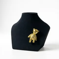 b2 Max Mara マックスマーラ メタル テディ ブローチ アクセサリー イタリア製 ゴールド メタル ガラス レディース 女性用u02tのサムネイル