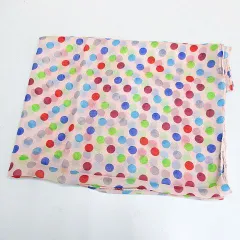 ドット柄 大判 スカーフ ストール ピンク ポップカラー シースルー ファッション小物