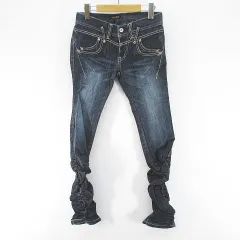 チェルシーガーヴ CHELSEAGARB デニムパンツ ジーンズ スキニーパンツ ロング丈 ボタンフライ 27 紺系 ネイビー インディゴ 日本製 ストレッチ