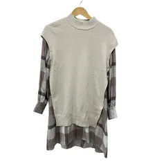 ブルーレーベルクレストブリッジ ワンピース サイズ36 S レディース美品  - ライトベージュ×ピンクベージュ×マルチ