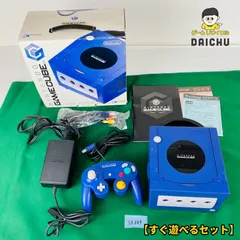 ◇YA689【すぐ遊べるセット】ニンテンドー GC ゲームキューブ GAME CUBE 本体・コントローラ・ACケーブル・互換AVケーブル・取扱説明書・外箱付き セット バイオレット 任天堂 Nintendo