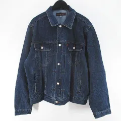 ヘインズ Hanes デニム ジャケット ジージャン LL 青系 インディゴブルー ボタン 加工 タグ付