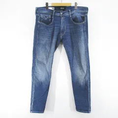 リプレイ REPLAY ANBASS デニムパンツ ジーンズ ジップフライ 36 紺系 ネイビー インディゴ ストレッチ