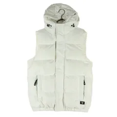 ZARA ザラ ノースリーブ 中綿ベスト S ホワイト フーディー メンズ 古着