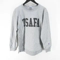 チャンピオン CHAMPION BEAMS 長袖 トレーナー スウェット 薄手 S 灰系 グレー ロゴ 刺繍 ワッペン 文字 プリント