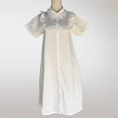 やや汚れあり　merry jenny フリル衿コットンシャツワンピース 白　春夏　おでかけ