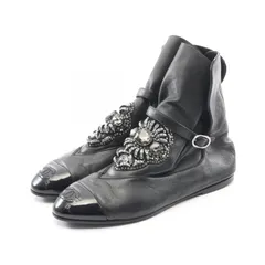 シャネル CHANEL ブーツ ココマーク レザー パテントレザー ブーツ レディース Used A