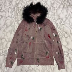 Collective 紫青黒カモフラージュ ベロアファーパーカー L - メルカリ