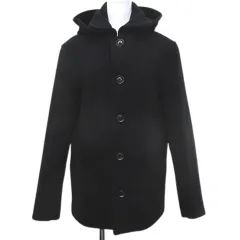 アーバンリサーチ ドアーズ URBAN RESEARCH DOORS ショールカラー 2way コート 38 紺系 ネイビー 無地 ボタン 裏地 タグ付