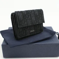 DIOR ディオール ディオールオブリーク 三つ折り財布/ジャガード【中古】 メンズ