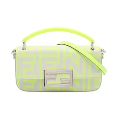 フェンディ FENDI ショルダーバッグ FENDI × MARC JACOBS バゲット スマートフォンポーチ 7AS142 ホワイト/ネオンイエロー レザー FENDI×MARC JACOBS バゲット フォンポーチ