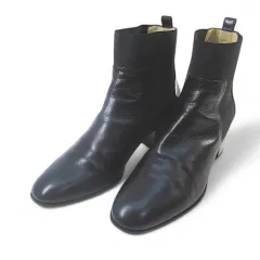 ジミーチュウ JIMMY CHOO サイドゴアブーツ 38 ブラック 黒系 レザー イタリア製