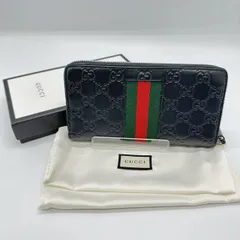 【お値下げしました！】【美品】GUCCI グッチ 408831 長財布 保存箱 保存袋 ラウンドジップ グッチシマ ニューウェブ ブラック シェリーライン レディース メンズ ブランド USED ファッション プレゼント