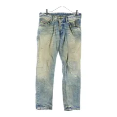 DIESEL (ディーゼル) BELTHER ダメージ加工 クラッシュデニムパンツ レギュラー WASH0830J