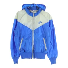 NIKE (ナイキ) 70S 胸ロゴデザイン ダブルポケット ジップアップ ナイロンジャケット ブルー