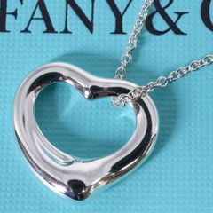 【極美品】ティファニー オープンハート ネックレス　16mm SV925シルバー 極美品16mmティファニー オープンハート シルバーペンダント/25-2759