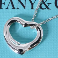 極美品16mmティファニー オープンハート シルバーペンダント/25-2759