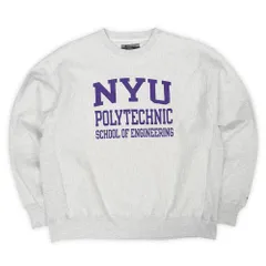 チャンピオン Champion 未使用 デッドストック 00s 2000年代 リバースウィーブ スウェット クルーネック NYU REVERSE WEAVE USA ヴィンテージ アメリカ 古着 トレーナー 霜降りグレー XL【中古】