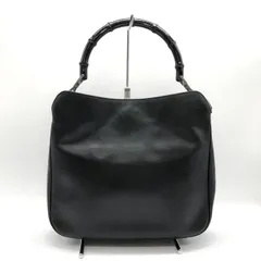 【お値下げしました！】GUCCI グッチ 001 1638 バンブー ハンドバッグ ショルダーバッグ レザー ブラック レディース メンズ ヴィンテージ ブランド USED