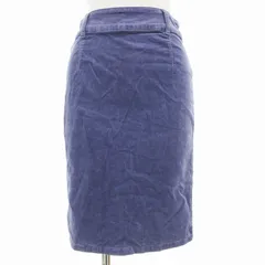 スピック&スパン Spick&Span WHITE コーデュロイスカート タイト ひざ丈 36 青紫 ブルー パープル /FF