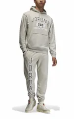 [ナイキ] メンズ 上下セット ジョーダン スポーツ クロスオーバー Dri-FIT フレンチテリー プルオーバー パーカー × スウェットパンツ セットアップ スポーツウェア ライトグレー/ホワイト Mサイズ FV8626 [ライトグレー/ホワイト] [M]