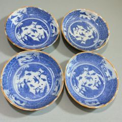 伊万里焼 鍋島 瀬貞（寛右エ門窯）豆皿 4枚セット 伝統工芸 染付 小皿