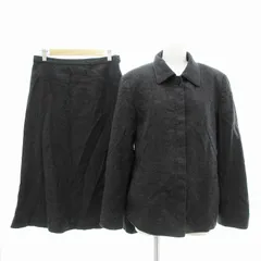 エヴェックス バイ クリツィア EVEX by KRIZIA セットアップ ジャケット スカート ひざ丈 メルトン 42 グレー /JS ■GY39