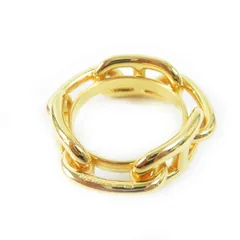 極美品◎HERMES エルメス ルカデ シェーヌダンクル スカーフリング GP ゴールド 箱付き レディース