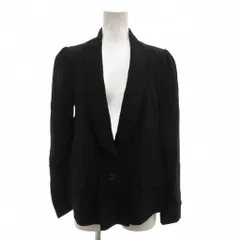 ジルスチュアート JILL STUART テーラードジャケット 総裏地 シングル レース シルク混 M 黒 ブラック /AE