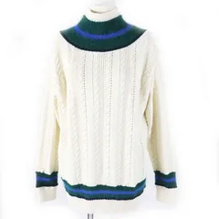 極美品◎tao COMME des GARCONS タオ コムデギャルソン 2023年製 TL-N006 ボトルネック 長袖 ニット アイボリー グリーン ブルー M 日本製 正規品 レディース