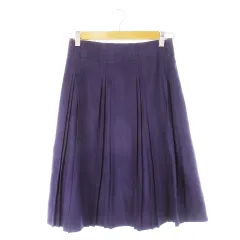 ボールジー BALLSEY トゥモローランド プリーツスカート スエード ひざ丈 ポイントプリーツ 36 S 紫 パープル /CK27