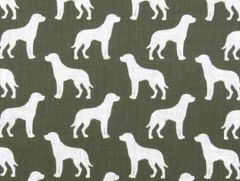 【ゆきちゃん限定】X2670 ラブラドール柄 シルエット カーキ 生地 1m