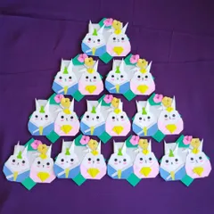 ✮折り紙 春　3月 季節 ☆ひなまつり 白うさぎ  リース☆10個セット①
