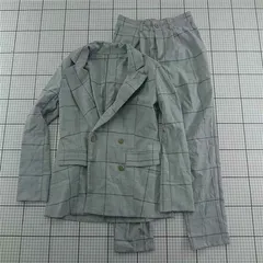 ◇ Θ サリア salire NO.210-7848A グレー系チェック柄セットアップスーツ M レディース E  【1601150004420】