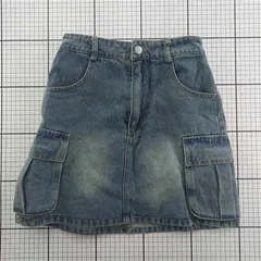 ◇ Θ ティップトップ tip top デニムカーゴポケットスカート ブルー S レディース E  【1601150004413】