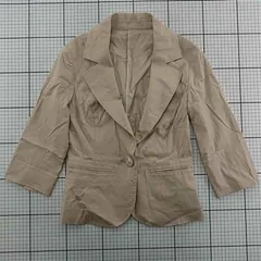 ◇ Θ クレージュ Courrèges ベージュ系 七分袖ジャケット 38 レディース E  【1601150004734】